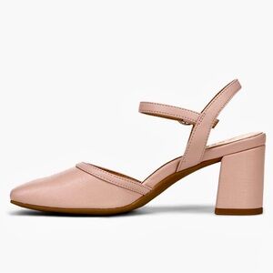 Naturalizer Wave Dress Cameo Blush Pink Faux Leather Block Heel Sandals